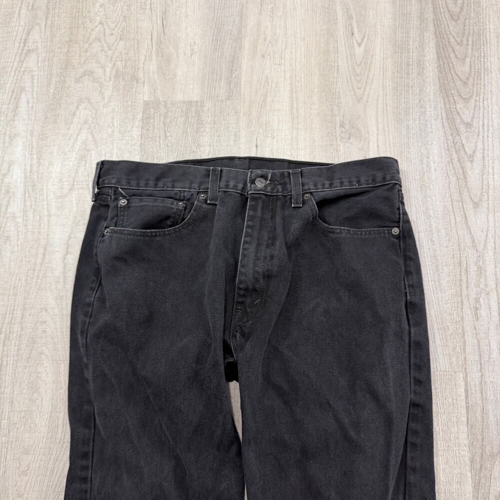 Levis 505 Jeans Men's 36x29 Black Denim Straight Regular Fit Western Rodeo - Picture 3 of 9